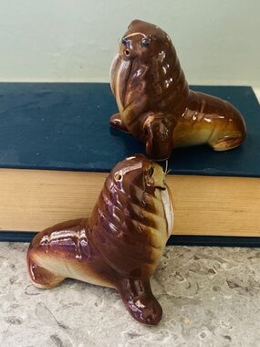 Old Japan  Walrus Salt and Pepper Shakers Set - Unusual Kitsch